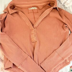 We The Free Waffle Knit Henley pullover